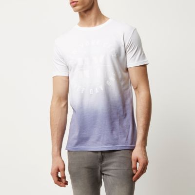Purple faded NY print t-shirt